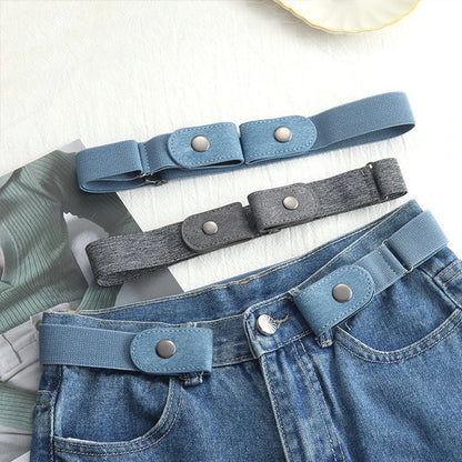 Elastic Adjustable Invisible Waist Belt Canvas Buckle-free Belt For Women Men No Buckle Easy Wear For Jeans Pants Dress