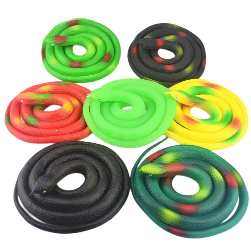 Soft Rubber Toy Snake Black Simulation Snake Realistic Halloween Garden Prank 80cm Prop Fake Snake Scary Intimidating Prank Toy
