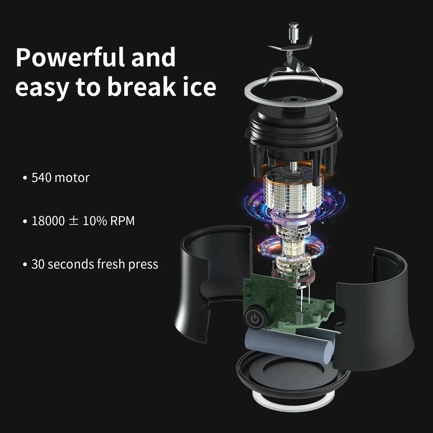 Zai Xiao Portable Blender 600ML Electric Juicer Fruit Mixers 4000mAh USB Rechargeable Smoothie Mini Blender Personal Juicer colo