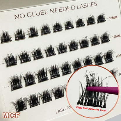 2‑5 Days Strong Hold Press On Cluster Lashes Wide Black Pre‑glued Band Self Adhesive Eyelashes NEW No Glue Need Lash Clusters