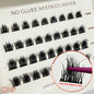 2‑5 Days Strong Hold Press On Cluster Lashes Wide Black Pre‑glued Band Self Adhesive Eyelashes NEW No Glue Need Lash Clusters