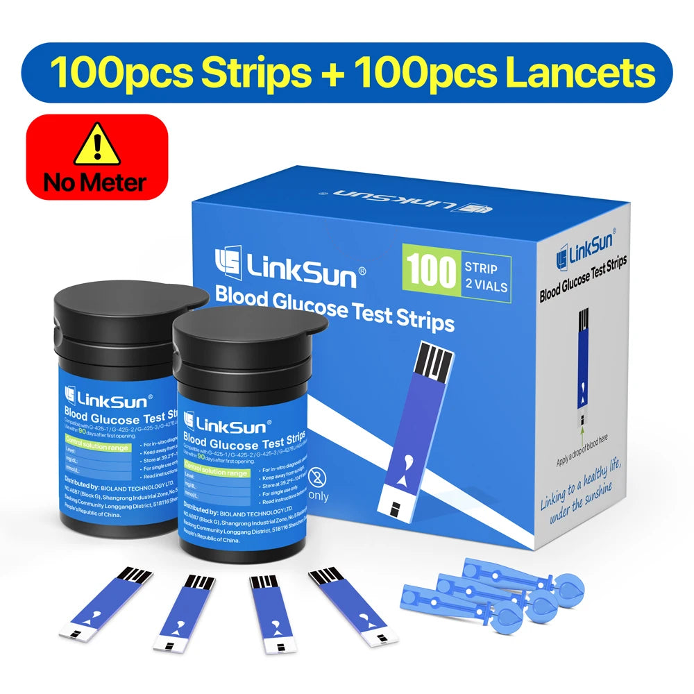 LinkSun G-425-3 Blood Glucose Meter 10/50/100pcs Test Strips Medical Diabetes Blood Sugar Test Monitor Complete Kit Glucosemeter