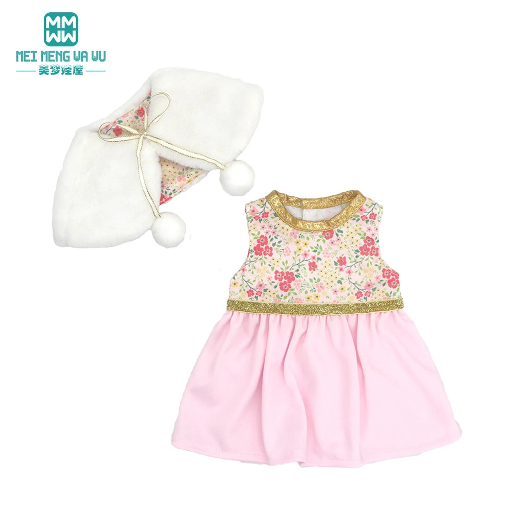 Fits 17-18inch American Doll and New Born Doll Clothes Fashion Dresses, Hooded Jumpsuit, Cardigan Strap Skirts Toys Gifts
