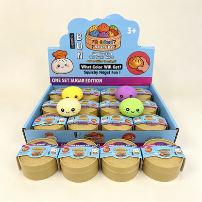 2026 Hot Sale Blind Box Colorful Simulated Steamed Bun Squishy with Box Dumplings Sensory Squeeze Toy for Stress Relief