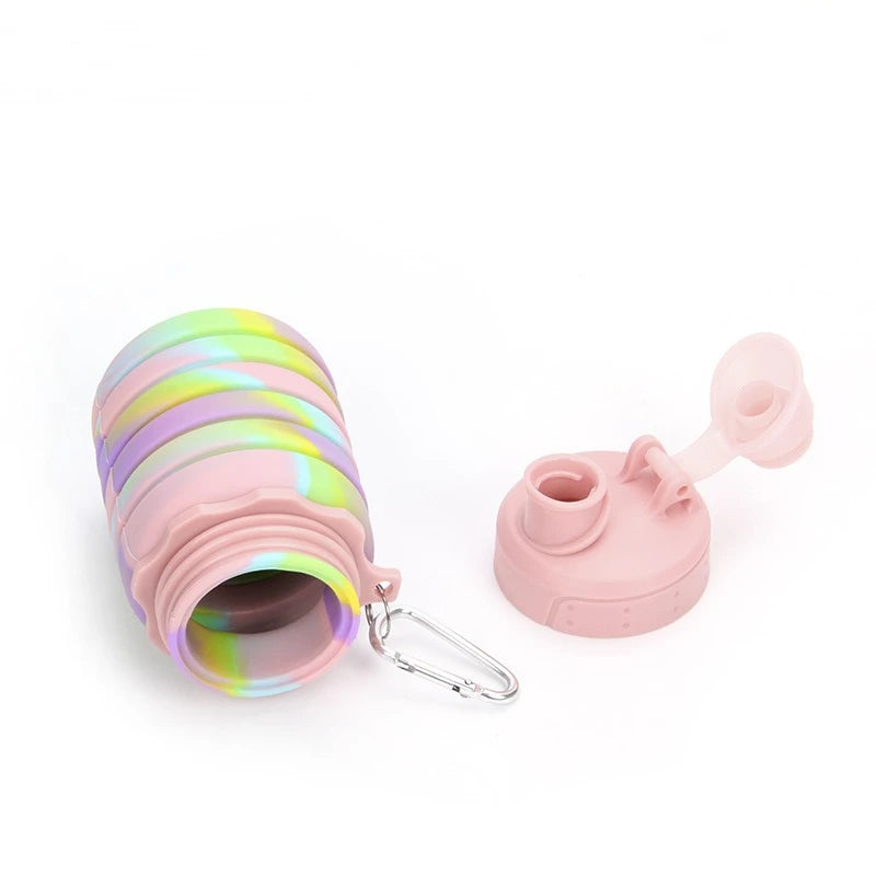 New Portable Silicone Water Bottle Retractable Folding Coffee Bottle Cups E Outdoor Travel Tools Collapsible Sport Bottles