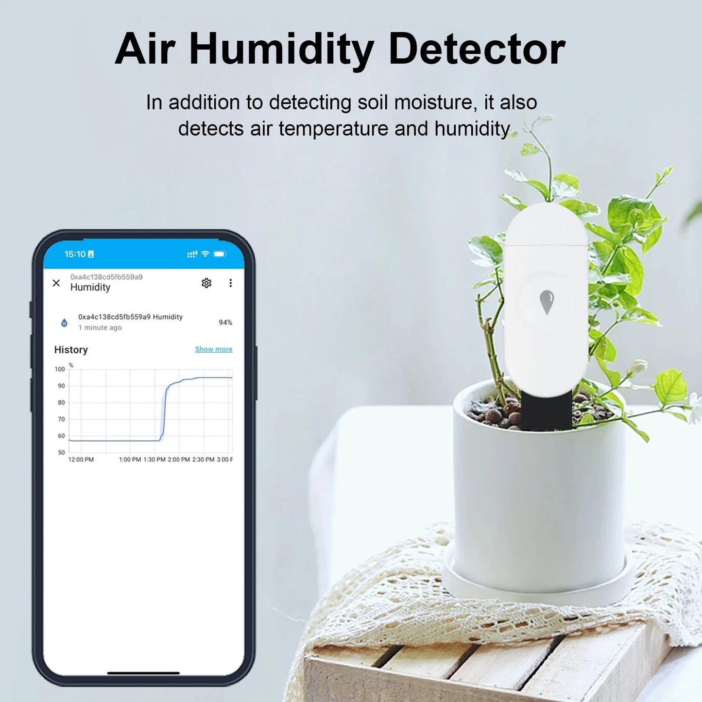 ZigBee Soil Moisture Sensor Temperature Humidity Meter Automation Irrigation Detector Work with Home Assistant Zigbee2mqtt