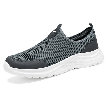 Men's Summer New Mesh Breathable Anti-Odor Slip-On Casual Shoes Lightweight Comfort Dad Walking Flats Soft Sole Outdoor Loafers