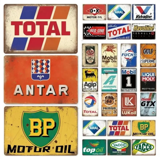 Engine Oil Vintage Metal Signs & Posters - Retro Decorative Plaques | Ideal Wall Art for Garages, Gas Stations & Man Caves