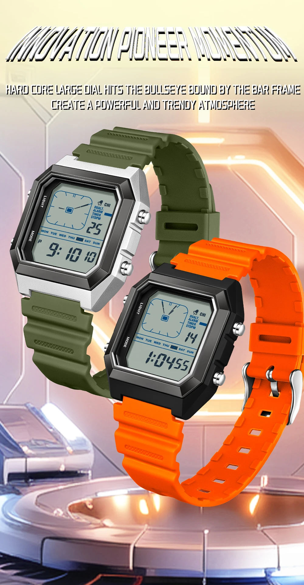 SANDA 6307 Casual Men's LED Electronic Watch Waterproof Sports Alarm Clock Multi functional Student Fashion Electronic Watch