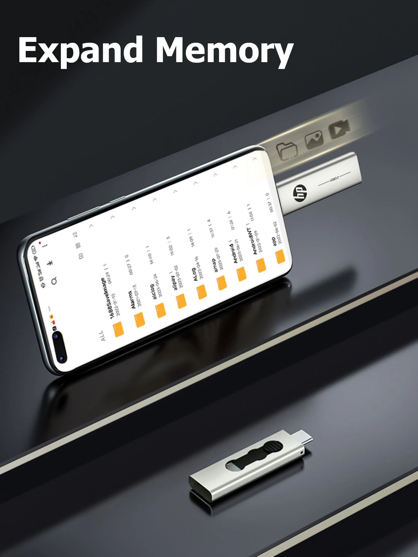 100% Original HP OTG Type C USB3.2 USB Flash Drive Pendrive 256GB 128GB 64GB 2 in 1 U-disk for Laptop PC Media player Cellphone