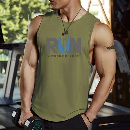 2026 Summer New Fashionable Printed Sleeveless T-shirt for Men's Sports Training Basketball Tank Top Loose Quick Drying