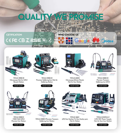 YIHUA 938D Portable Tweezers Soldering Station 110V 220V Soldering Iron Station Chip Desoldering Kit Set SMD Welding Equipment