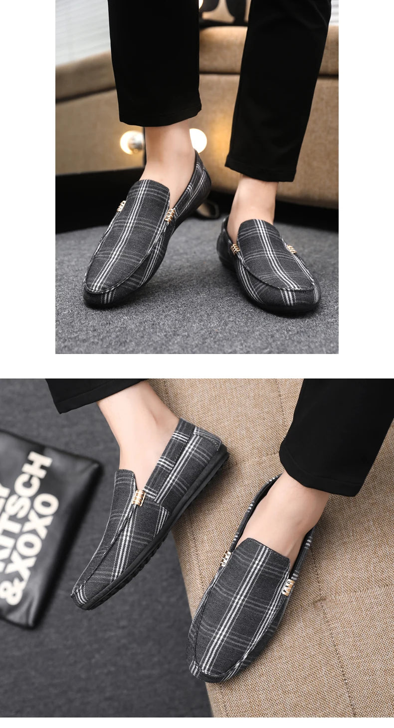 Classic Design Loafers Men Summer Slip-on Men's Casual Shoes Breathable Flat Shoes Comfy Non-slip Driving Shoes Man Moccasins