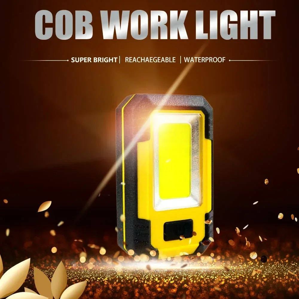 4000MaH Rechargeable Work Light 30W Super Bright COB Flashlight With Magnetic Portable Outdoor Power Bank Camping Emergency Lamp