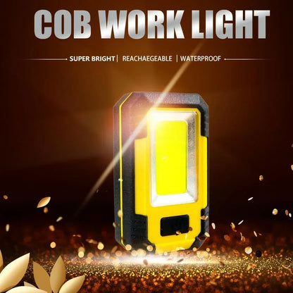 4000MaH Rechargeable Work Light 30W Super Bright COB Flashlight With Magnetic Portable Outdoor Power Bank Camping Emergency Lamp