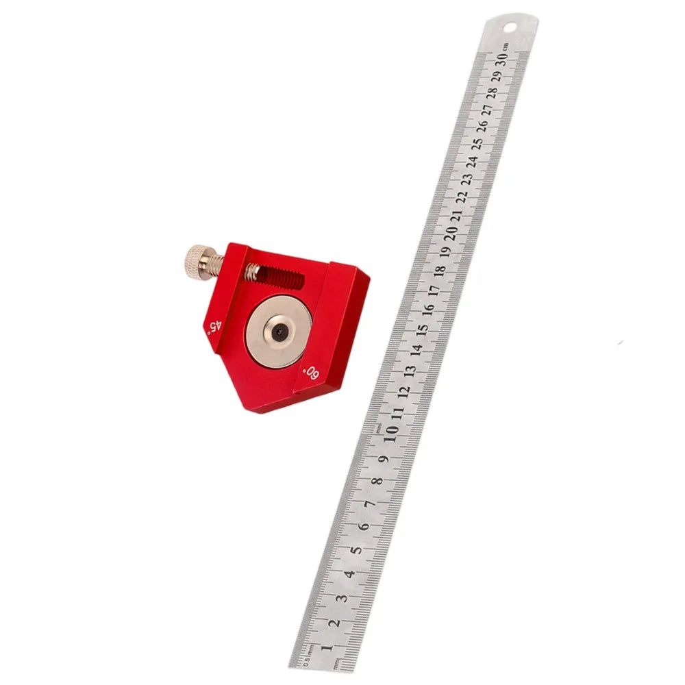 Steel Ruler Positioning Block 45/60/90 Degree Angle Scriber Line Marking Gauge Woodworking Square Scribe Tools for Ruler Locator