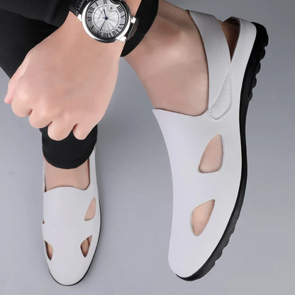 New summer general Doudou men's shoes outdoor lazy one-pedal men's daily casual leather shoes driving shoes