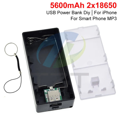 2X 18650 USB Power Bank Battery Charger Case DIY Box For iPhone For Smart Phone MP3 Electronic Mobile Charging QIY25 D3S
