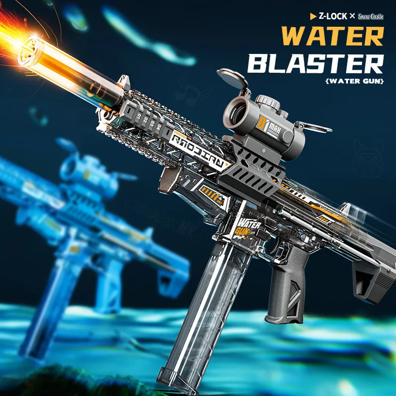 MK9 Children Pulse Electric Water Gun Automatic Water Absorption Induction Flash Light Water Blaster Summer Outdoor Toy for Kids