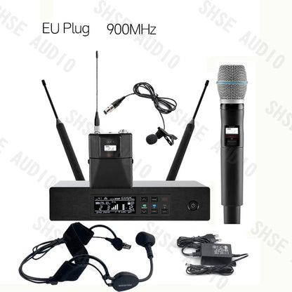 Qlxd B87A WH30 Head-Mounted Lavalier Professional Wireless Microphone Set, UHF Long-Distance Reception, Clear Sound Quality