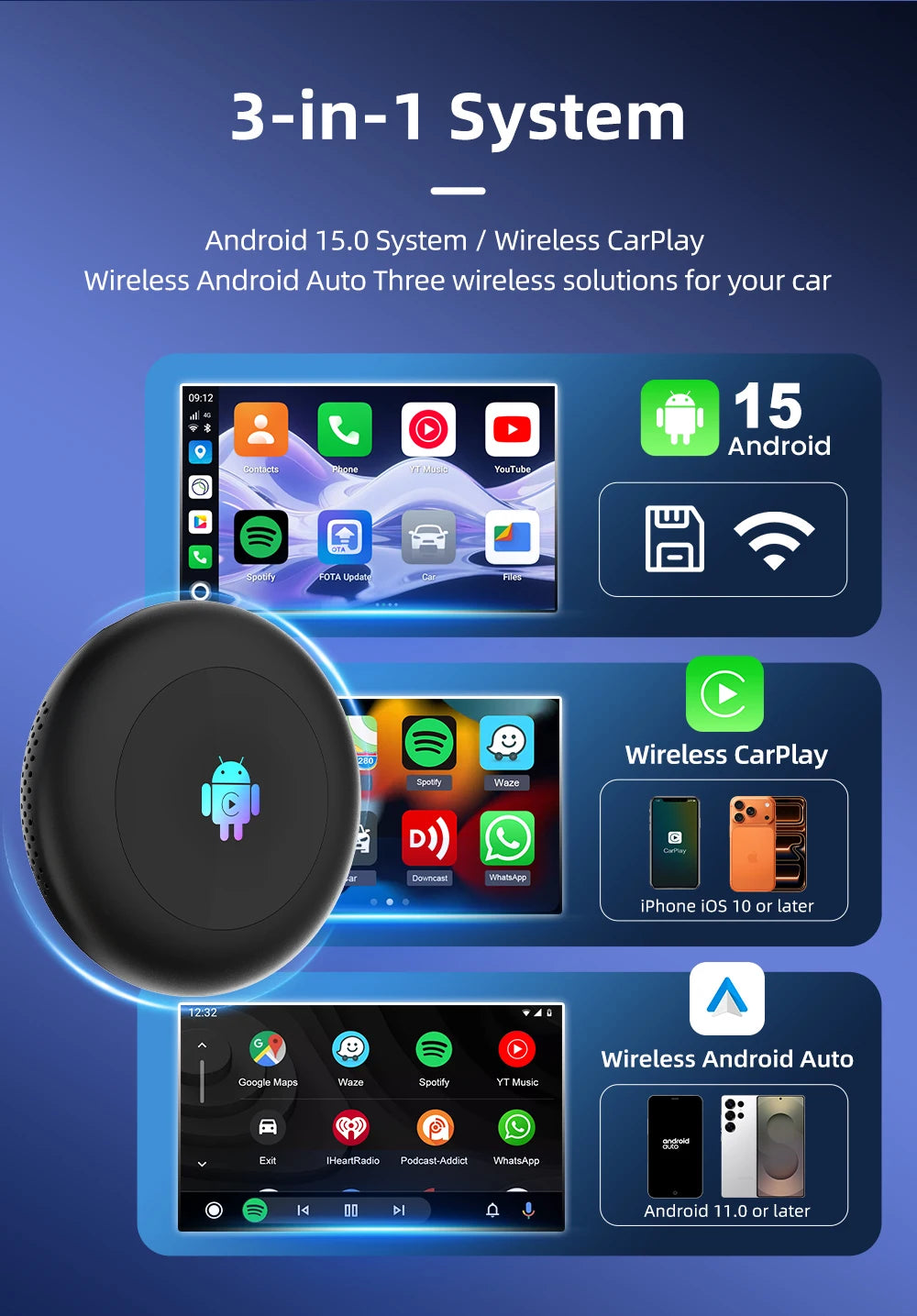2026 5G Tbox Ultra2 Android 15 Wireless CarPlay Ai Box Android Auto Adapter SM6350 128GB 8-Core for BMW Youtube Netflix FOTA