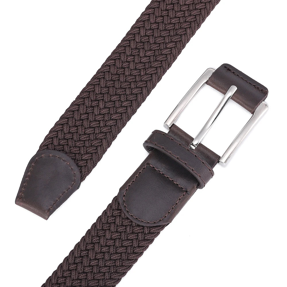 Casual Men's And Women's Woven Elastic Belt Outdoor Sports Stretch Jeans Designer Fashion Accessory for Men And Women