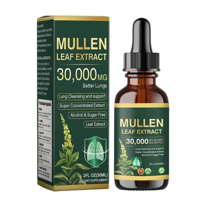 30000mg Mullein Leaf Herbal Drops, Lung Detox Cleansing Formula, Fast Absorption Natural Respiratory Health Maintenance