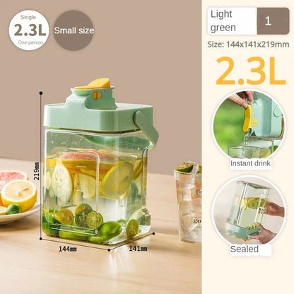 2.3/3.5l Refrigerator Cold Water Bottle With Faucet Large Iced Beverage Dispenser Beverage Juice Dispenser Kitchen Drinkware