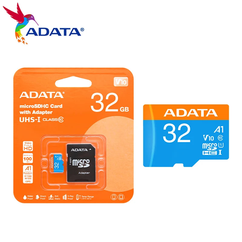 ADATA Micro SD Card 32GB 64GB 128GB 256GB A1 Memory Card C10 UHS-I High Speed Memory Card micro SDXC card with adapter for Phone