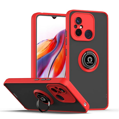 Funda For Xiaomi Redmi 12C 4G Case Armor Magnetic Holder Ring Bracket Case For Redmy 12C 12 C Redmi12C Matte Hard PC Back Cover
