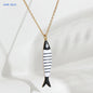 Cute Colorful Enamel Fish Pendant Necklaces For Women Girls Lovely Stainless Steel Gold Color Summer Waterproof Beach Jewelry