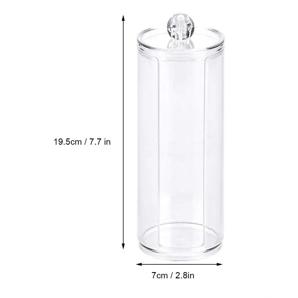 1pc Cylindrical Cotton Pad Holder, Makeup Storage Cotton Pad Dispenser, Bathroom Storage Jar, Desktop Storage Organizer