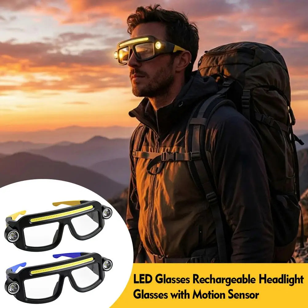 New XTE COB LED Rechargeable Multifunctional Glasses Light Waterproof Free Adjustment Angle Lightweight Glasses Lamp