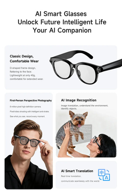 Xiaomi AI Smart Glasses 8K HD Camera LED light Translation Dialogue Meeting Video Record Outdoor Sports Sunglasses 2026 New