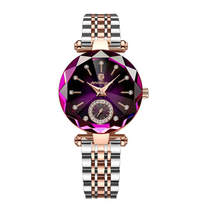 POEDAGAR Luxury Diamond Dial Woman Wristwatch Waterproof Stainless Steel Watch for Ladies Elegant Simple Quartz Women's Watches
