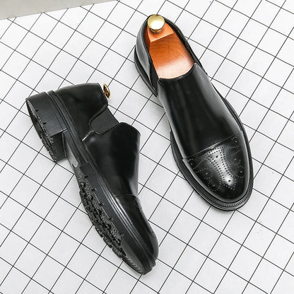 Classic Casual Leather Shoes For Men Slip On Men's Dress Shoes Trend Wedding Casual Business Shoes For Men Leather Social Loafer