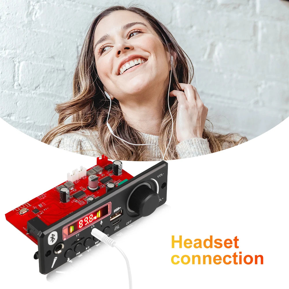 160W Amplifier Bluetooth MP3 WMA  APE Decoder Board 12V 40W Handsfree Car Audio Microphone USB TF FM Radio DIY Mp3 Music Player