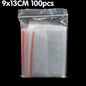 100/200/300pcs Small Zip Lock Plastic Bag Reclosable Transparent Bag Shoe Bag Vacuum Bag Poly Clear Bags Thickness 0.05mm