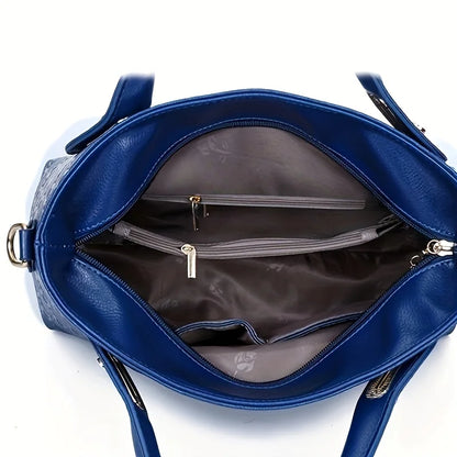4pcs Geometric Pattern Tote Bag, Fashion Handbag Chian Crossbody Bag, Clutch Bag and Card Holder Purses and Handbags Hand Bag