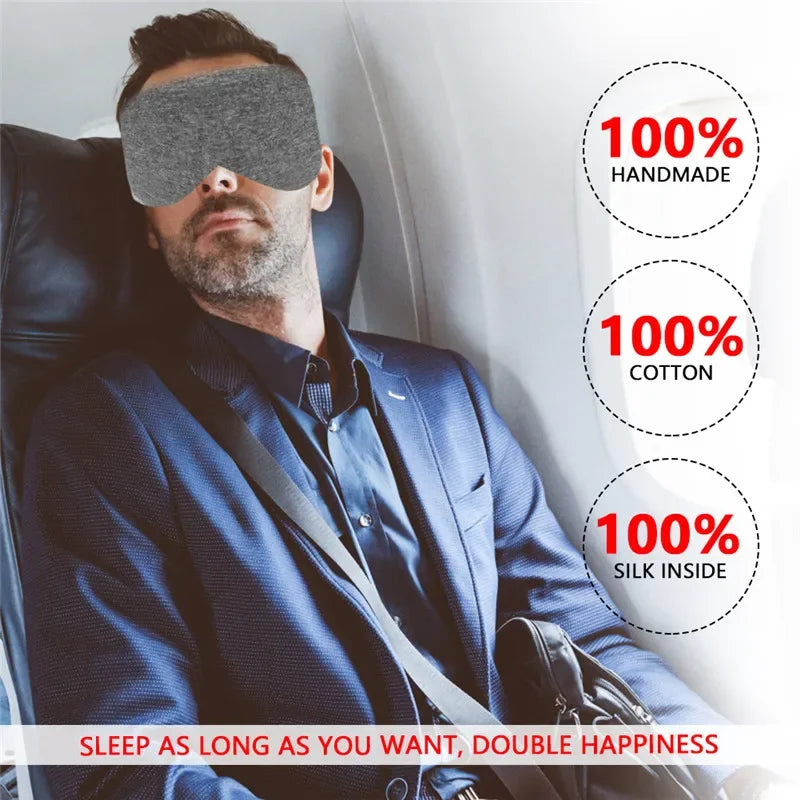 Cotton Silk Sleep Mask Blindfold Eye Cover Eye Patch Women Men Soft Portable Blindfold Travel Eyepatch Sleeping Eye Mask