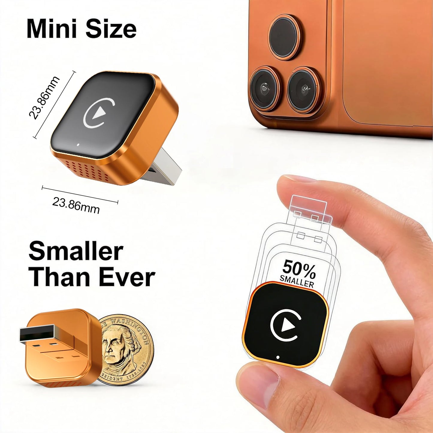 4in1 Wireless CarPlay Dongle Wireless Android Auto Adapter AI Smart Box Car Intelligent Systems For Car With Wired CarPlay