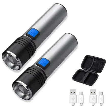 1/2PCS USB Charging Ultraviolet Flashlights UV Flashlight Blacklight Zoomable Torch Lamps Pet Urine Detector Hunting UV Light
