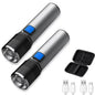 1/2PCS USB Charging Ultraviolet Flashlights UV Flashlight Blacklight Zoomable Torch Lamps Pet Urine Detector Hunting UV Light