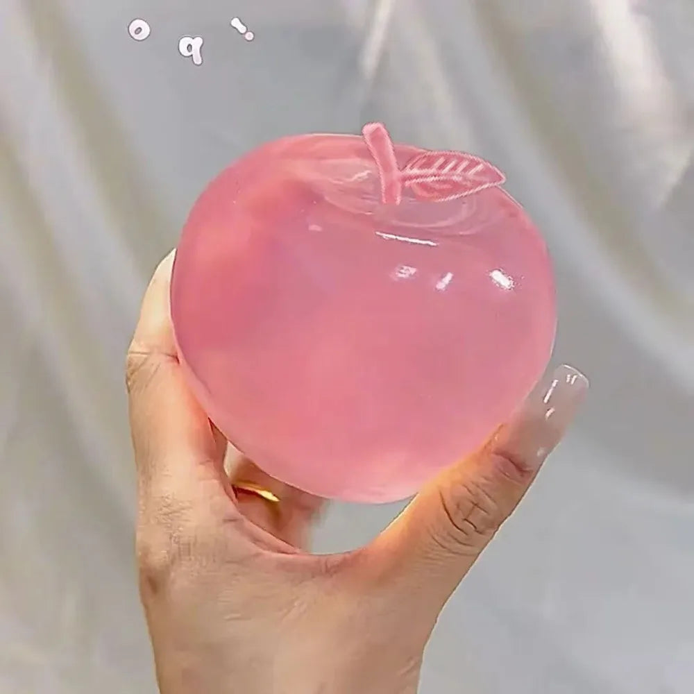 Transparent Apple Maltose Squishy Fidget Toy Stress Anxiety Relief Soft Squeeze Toy Portable Desk Accessory Office Decor Gift