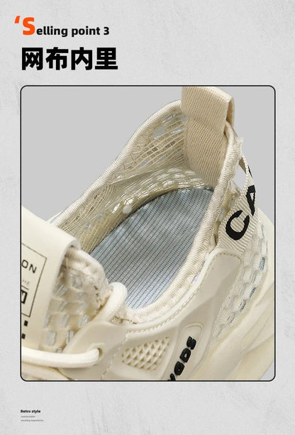 Breathable Mesh Summer Men Platform Sneakers Lightweight Casual Loafers Shoes for Running Tennis Hiking Outdoor Daily Wear