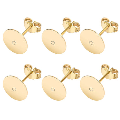 50pcs/Bag 925 Silver Stainless Steel Earring Studs Blank Post Base Pins With Earring Plug Findings Ear Back For Jewelry Making