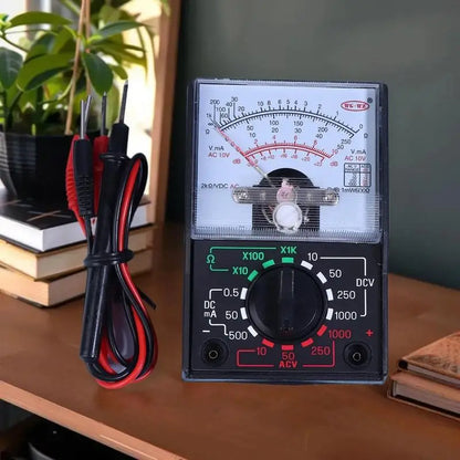 convenientPortable Mini Electric Analog Multimeter Tester Handheld Pointer Voltage Multimeter School Student Experiment Supplies