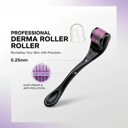 540 Titanium Derma Roller 0.25mm, Microneedle Roller for Face Skin Care, Hair & Beard Growth