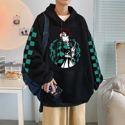 Japanese Anime Demon Slayer Plus Size Hoodie Women Sweatshirts Kamado Nezuko Print Hooded Harajuku Girl And Boy Casual Pullover