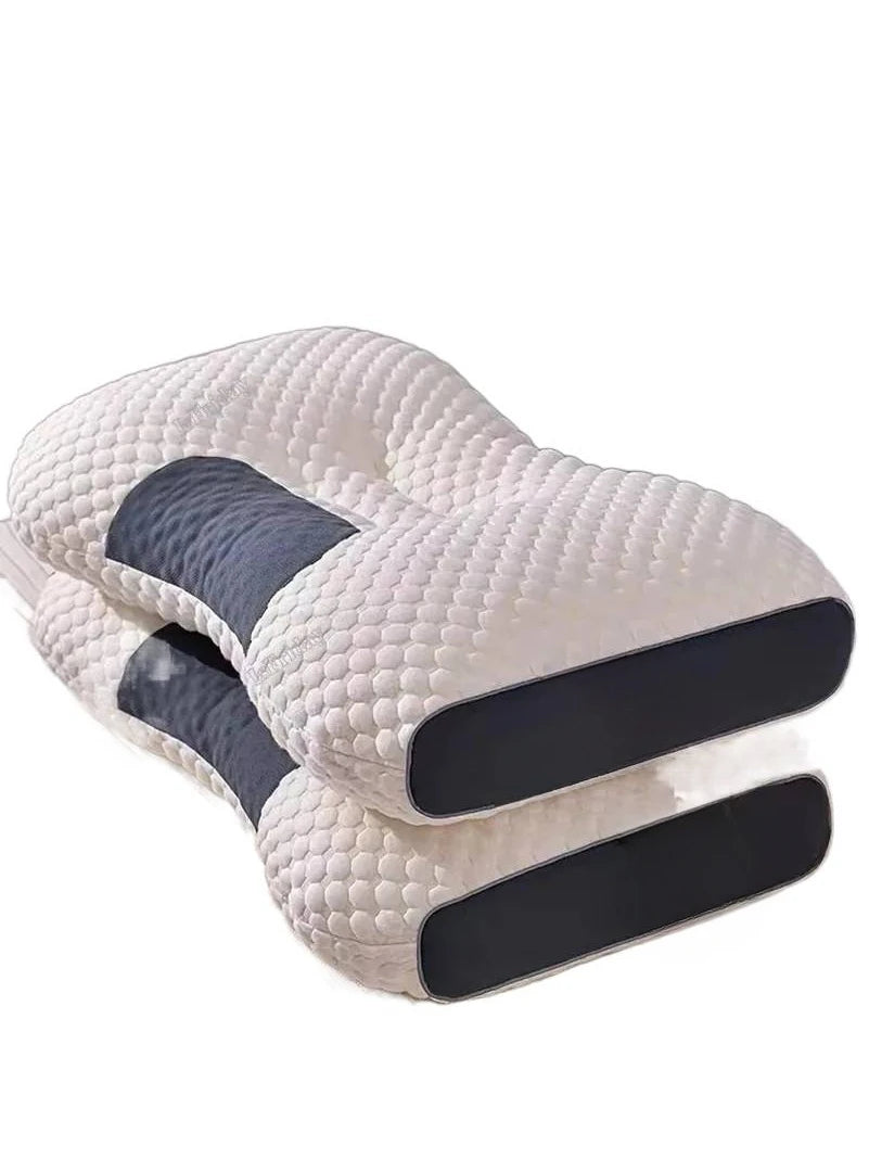 1PC Almohada Neck Pillow, Cervical Orthopedic Soybean Fiber Massage Pillow for Sleep, Neck Support Home SPA Pillow Skin-friendly